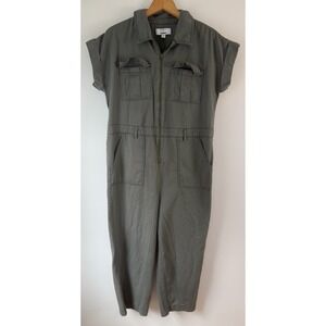 SONOMA NOW + GEN‎ GREEN COTTON UTILITY CARGO JUMPSUIT Women's Medium